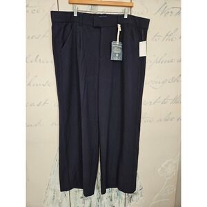 Democracy Ab solution Skyrise Navy Blue Wide Leg Pants Plus Size 22W WVE26035E
